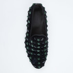 Star-Studded Slip-On Loafer // Black + Green (Euro: 42)