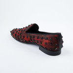Star-Studded Slip-On Loafer // Black + Red Camo (Euro: 42)