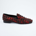 Star-Studded Slip-On Loafer // Black + Red Camo (Euro: 42)