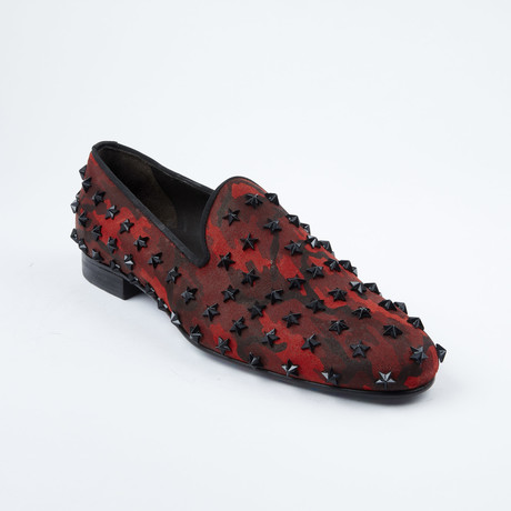 Star-Studded Slip-On Loafer // Black + Red Camo (Euro: 40)