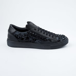 Star Studded Lace-Up Sneaker // Black Camo (Euro: 42)
