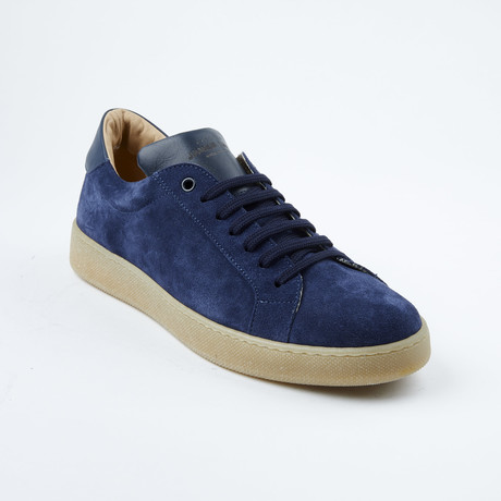 Suede Lace-Up Sneaker // Navy + Tan (Euro: 40)