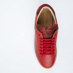 Camo Tongue Lace-Up Sneaker // Red (Euro: 42)