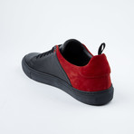 Two-Tone Lace-Up Sneaker // Black + Red (Euro: 42)