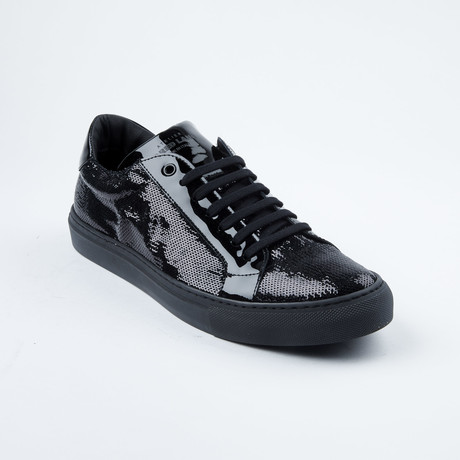 Sequin Lace-Up Sneaker // Black (Euro: 40)