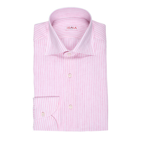 Nicholas Striped Dress Shirt // Pink (US: 15R)