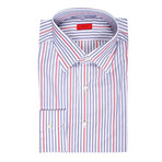 Luciano Striped Dress Shirt // Blue +  Red (US: 16R)