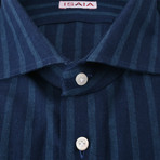 Isaia // Genovese Striped Dress Shirt // Navy Blue (US: 17R)