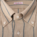 Isaia // Tieri Striped Dress Shirt // Beige (US: 15.5L)