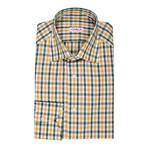 Isaia // Salerno Checkered Dress Shirt // Yellow + Green (US: 16.5R)