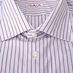 Isaia // Miranda Striped Dress Shirt // Red (US: 15R)