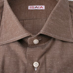 Isaia // Fiumara Dress Shirt // Brown (US: 15.5R)