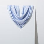 Signature Flower Lattice Silk Petit Scarf // Blue