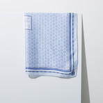 Signature Flower Lattice Silk Petit Scarf // Blue