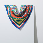 Chain Silk Twill Petit Scarf // Blue