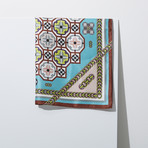 Chain Silk Twill Petit Scarf // Brown