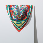 Chain Silk Twill Petit Scarf // Red