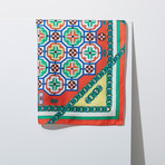 Chain Silk Twill Petit Scarf // Red