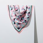 Patchwork Silk Twill Petit Scarf // Pink 