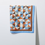 Patchwork Silk Twill Petit Scarf // Blue 
