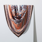 Geometric Silk Twill Scarf // Pink