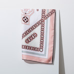 Chain Silk Twill Scarf // Pink