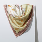 Tortoise Silk Twill Scarf // Pink