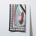 White Porcelain Silk Twill Scarf // Gray