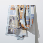 Misty Color in Korean Nature Silk Mesh Scarf // Blue