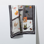 Scholar's Library Silk Scarf // Gray