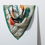 Lotus Tree Silk Twill Scarf // Beige