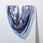 Scholar's Essence in Chosun Dynasty Silk Scarf // Blue