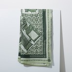 Scholar's Essence in Chosun Dynasty Wool + Silk Blend Scarf // Green