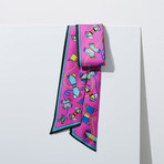 Thread + Bobbin Silk Twilly Scarf // Pink