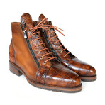 Genuine Crocodile W/ Calfskin Side Zipper Boots // Brown (Euro: 47)