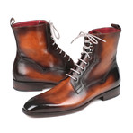 Burnished Leather Lace-Up Boots // Brown (Euro: 38)