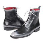 Burnished Leather Lace-Up Boots // Gray (Euro: 42)