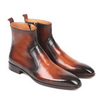 Burnished Side Zipper Boots // Brown (Euro: 39)