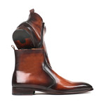 Burnished Side Zipper Boots // Brown (Euro: 41)