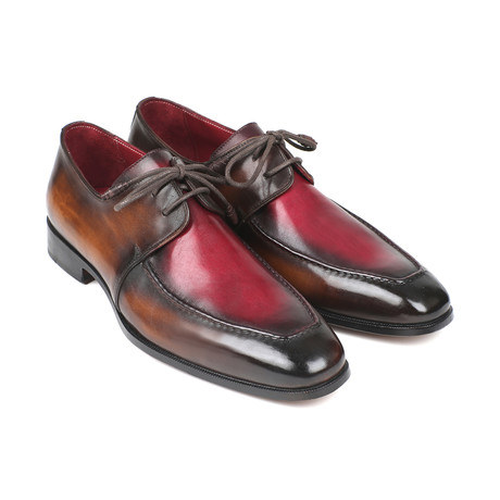 Dual Tone Apron Derby Shoes // Brown + Bordeaux (Euro: 38)