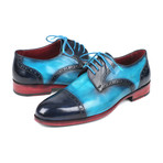 Two Tone Cap-Toe Derby Shoes // Blue + Turquoise (Euro: 43)