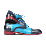 Two Tone Cap-Toe Derby Shoes // Blue + Turquoise (Euro: 38)