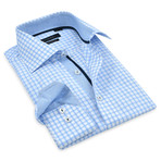 Elijah Checkered Button-Up Shirt // Blue (XL)