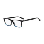 Fendi // Rectangular Eyeglass Frames // Dark Havana Fade to Blue