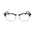 Fendi // Metal Rounded Eyeglass Frames // Dark Blue Gold