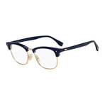 Fendi // Metal Rounded Eyeglass Frames // Dark Blue Gold