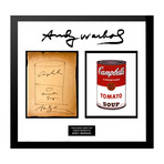 Framed + Signed Hand-Drawn Sketch // Campbell's Soup I // Andy Warhol 