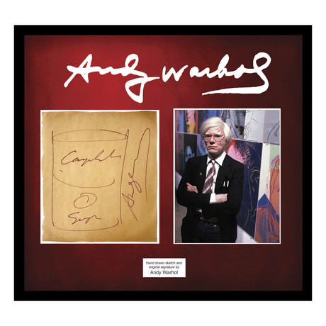 Framed + Signed Hand-Drawn Sketch // Campbell's Soup II // Andy Warhol