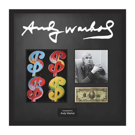 Framed + Signed Collage // Twenty Dollar Bill // Andy Warhol