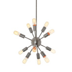 12 Light Sputnik Chandelier // Pewter